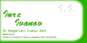 imre ivanov business card